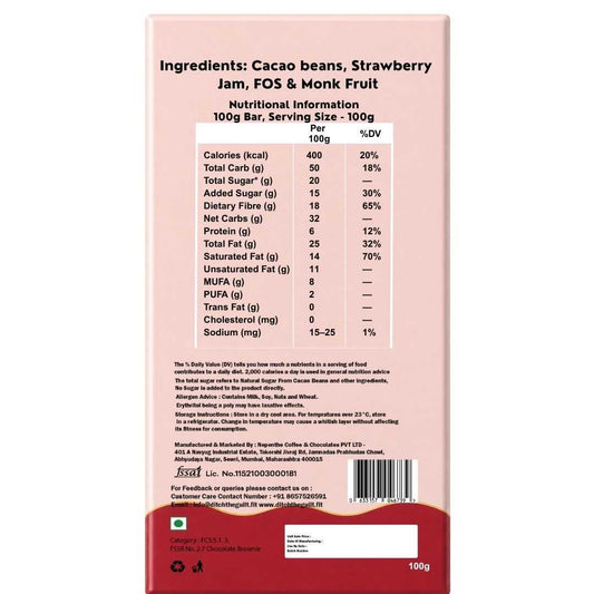 Strawberry Jam ( Sugar Free) • Sugar Free Center-Filled Chocolate Bar • 100g