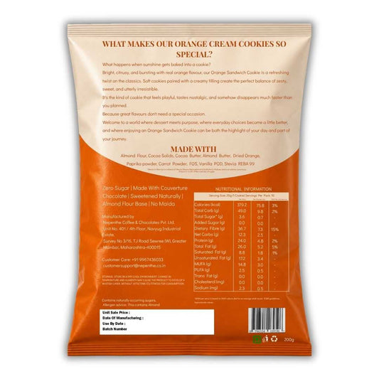 Orange Cookies (10x20g Cookies) • Sugar-Free Almond Flour Cookies • 200g (10x20g Cookies)