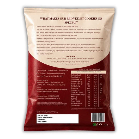 Red Velvet Cookies (10x20g Cookies) • Sugar-Free Almond Flour Cookies • 200g