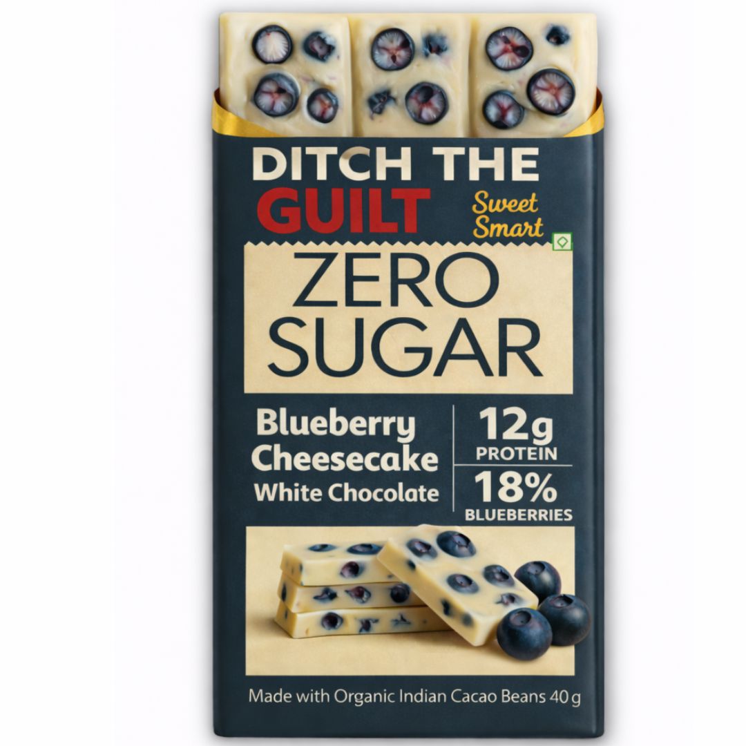 Blueberry White Chocolate • 12g Protein • Sugar Free High Protein Chocolates • 40g