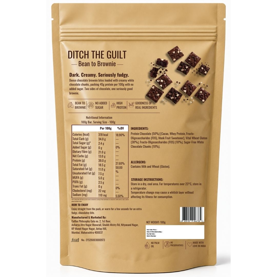Ying Yang • 39g Protein • Sugar Free High Protein Brownie • 100g
