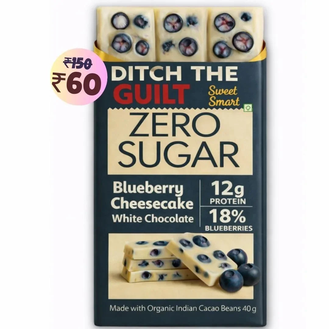 Blueberry White Chocolate • 12g Protein • Sugar Free High Protein Chocolates • 40g - Ditch The Guilt