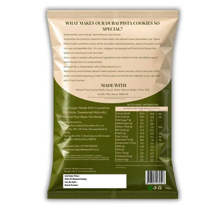 Dubai Pista Cookies (10x20g Cookies) • Sugar-Free Almond Flour Cookies • 200g (10x20g Cookies)