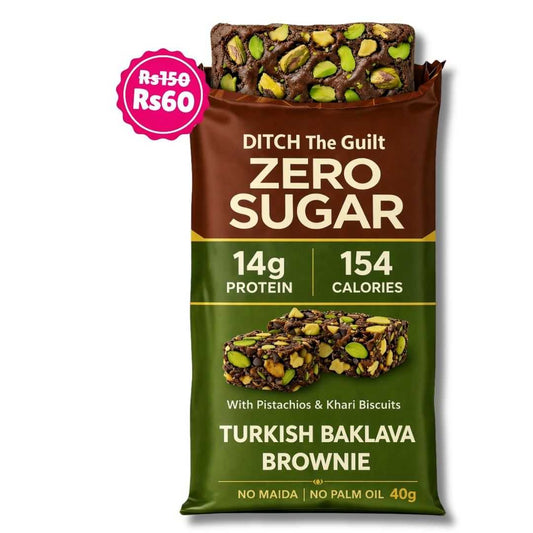 Turkish Baklava • 14g Protein • Sugar Free High Protein Brownie • 40g