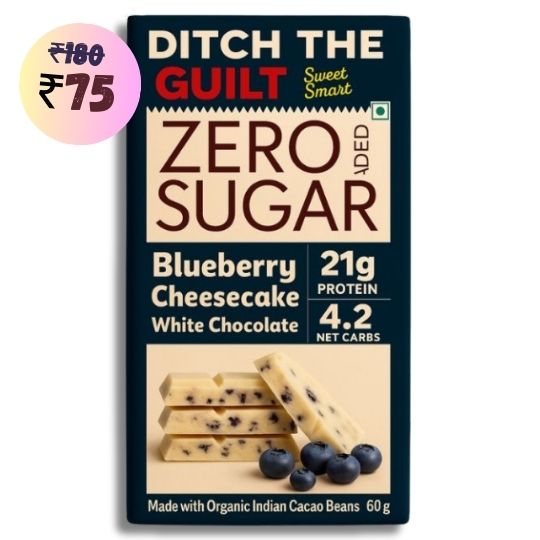 Blueberry Cheese Cake • 21g Protein • Sugar Free White Chocolate • 60g
