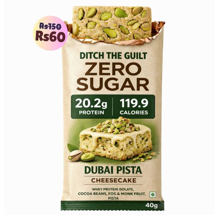 Dubai Pista Protein Cheesecake • 20g Protein • Sugar Free High Protein Cheesecake• 40g
