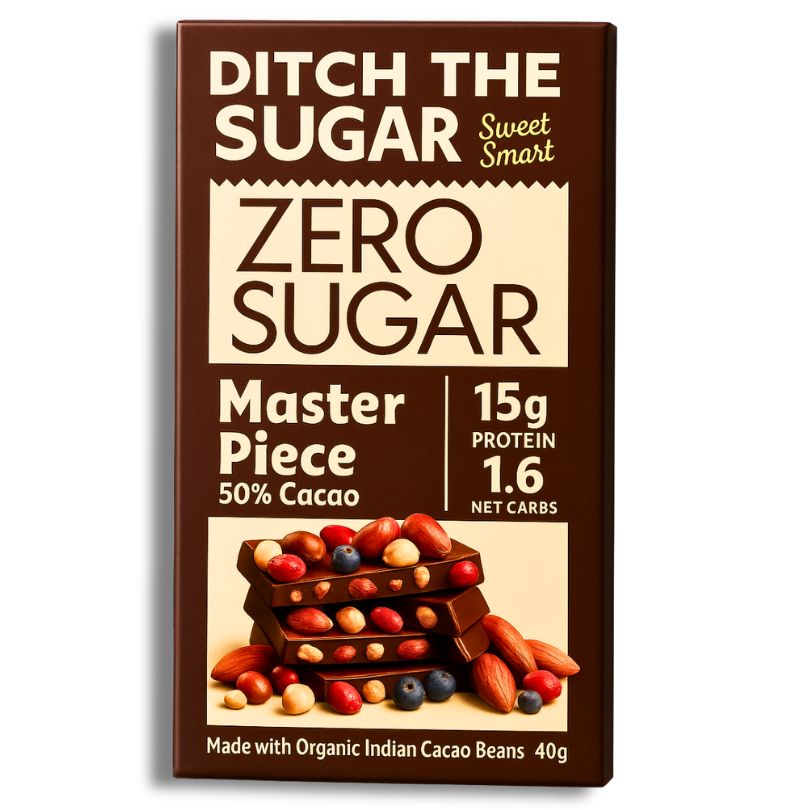 Master Piece - Sugar Free Dark Protein Chocolate - High Protein  - 40g