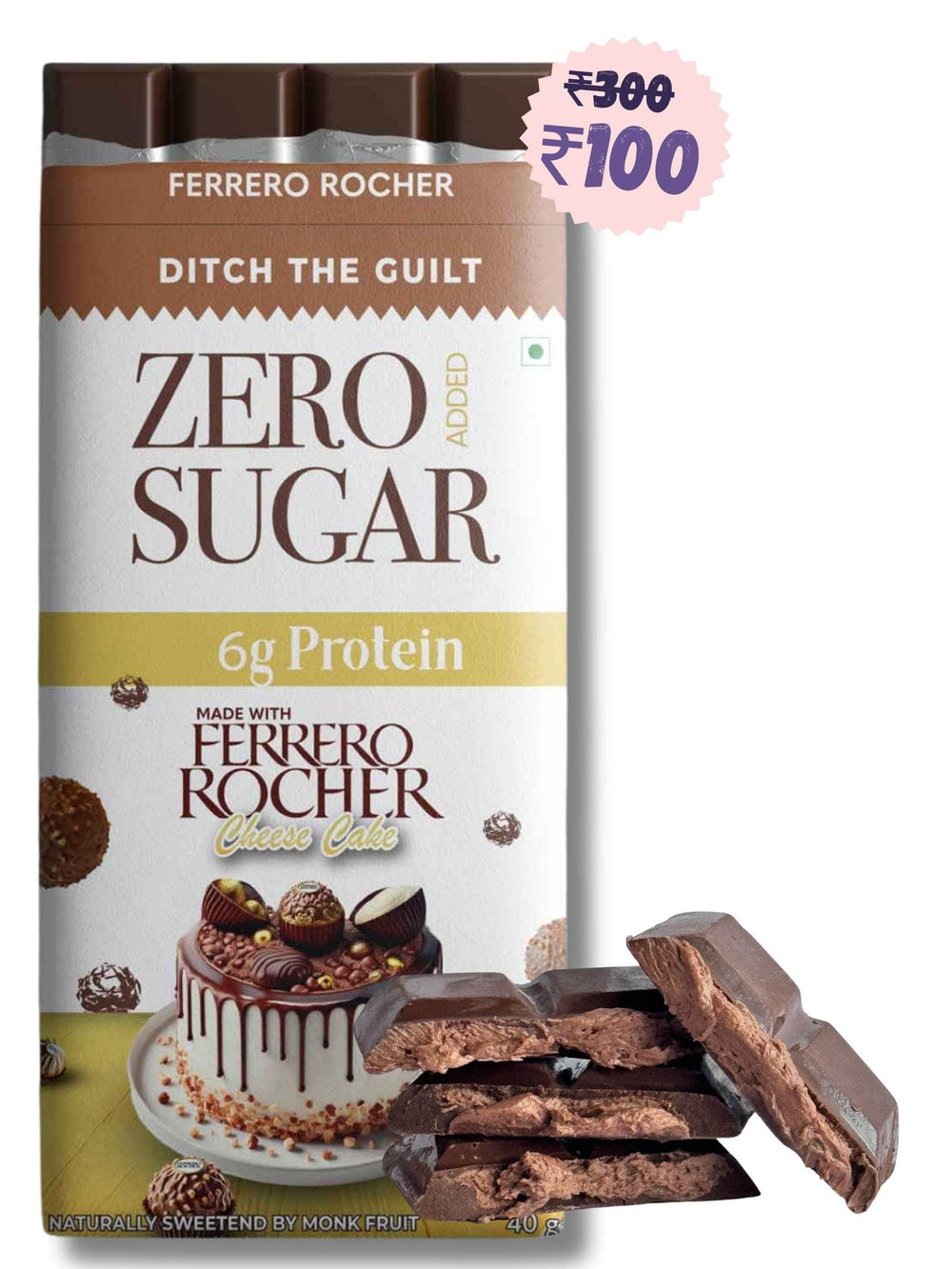 Ferrero Rocher - Sugar Free Dark Protein Chocolate - Center Filled - High Protein  - 40g