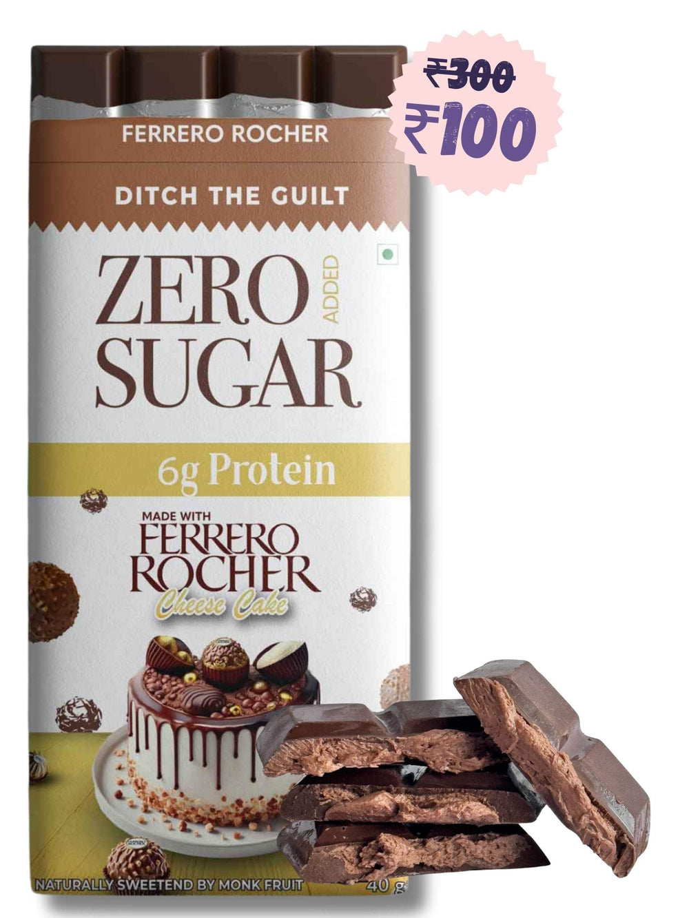 Ferrero Rocher - Sugar Free Dark Protein Chocolate - Center Filled - High Protein  - 40g