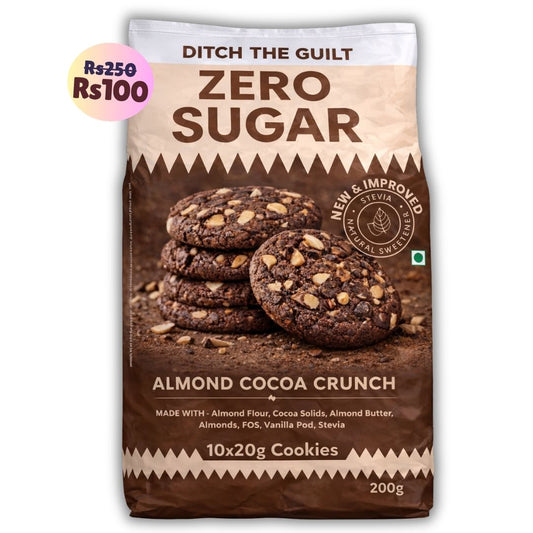 Almond Cocoa Crunch Cookies (10x20g Cookies) • Sugar-Free Almond Flour Cookies • 200g (10x20g Cookies)