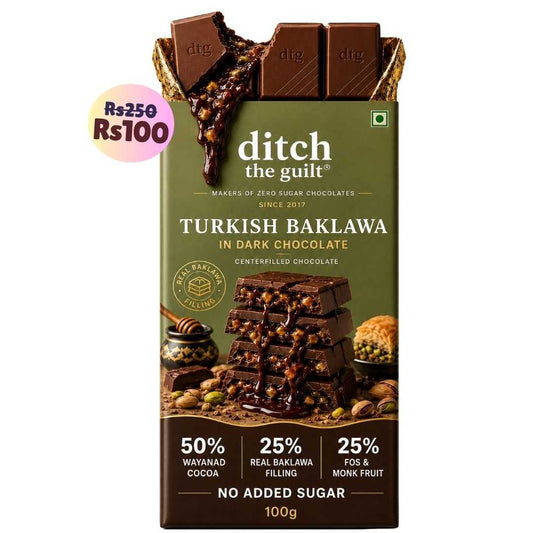 Turkish Baklava  • Sugar Free Center-Filled Chocolate Bar • 100g