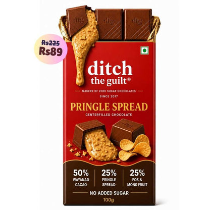 Pringle Spread • Sugar Free Center-Filled Chocolate Bar • 100g