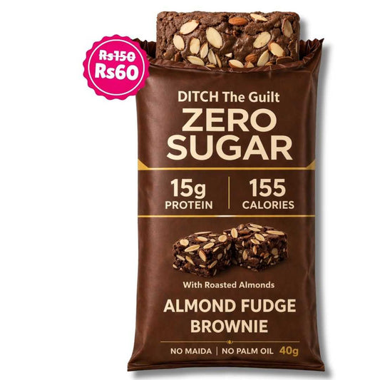 Almond Fudge • 15g Protein • Sugar Free High Protein Brownies • 40g