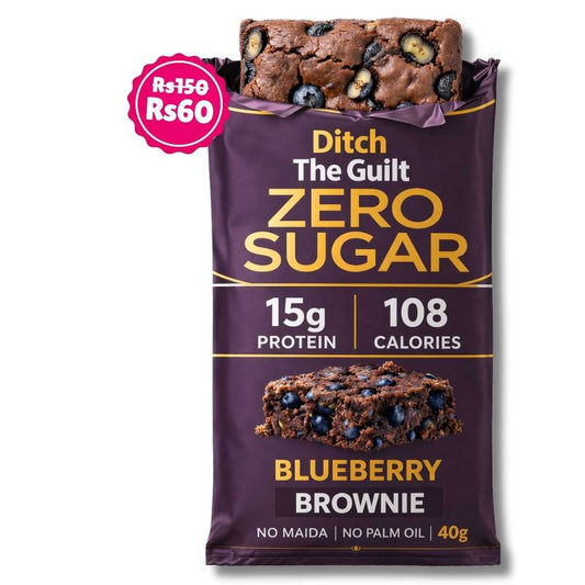 Blueberry Protein Brownie • 15g Protein • Sugar Free High Protein Brownies • 40g