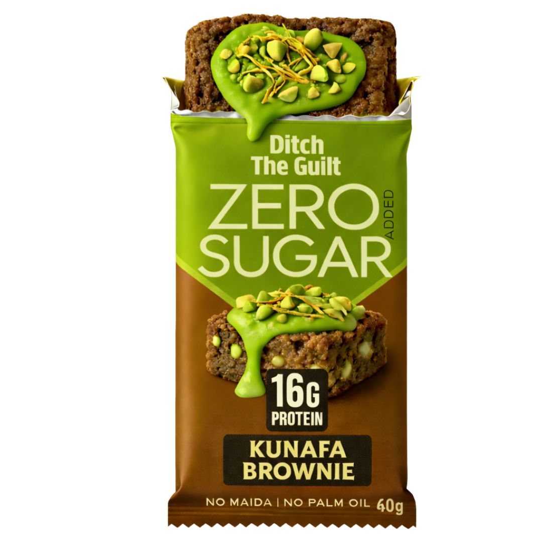 Dubai Pista Kunafa Protein Brownie • 16g Protein • Sugar Free High Protein Brownies • 40g