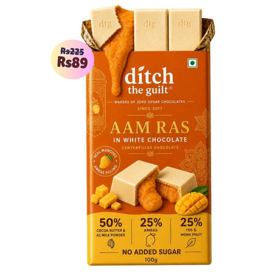 Aam Ras • Sugar Free Center-Filled Chocolate Bar • 100g