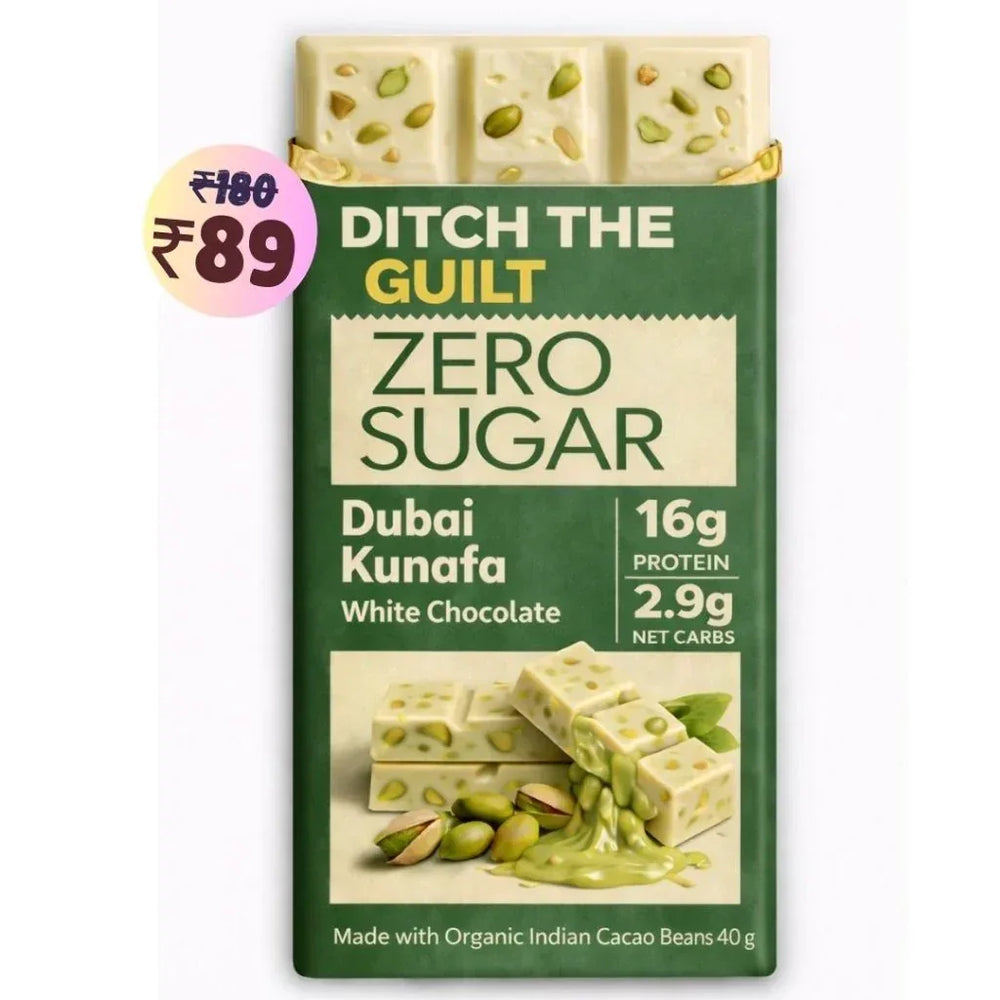 Dubai Kunafa Cheesecake White Chocolate • 16g Protein • Sugar Free & High Protein • 40g - Ditch The Guilt