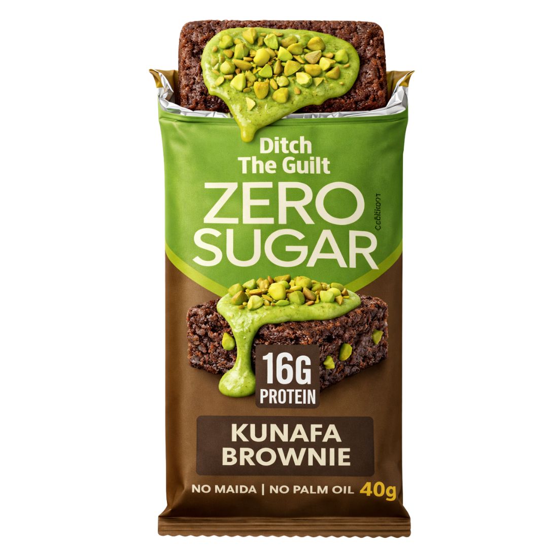 Dubai Pista Kunafa Protein Brownie • 16g Protein • Sugar Free High Protein Brownies • 40g