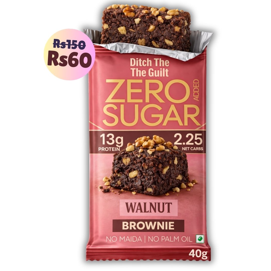 Walnut Protein Brownie • 13g Protein • Sugar Free High Protein Brownies • 40g