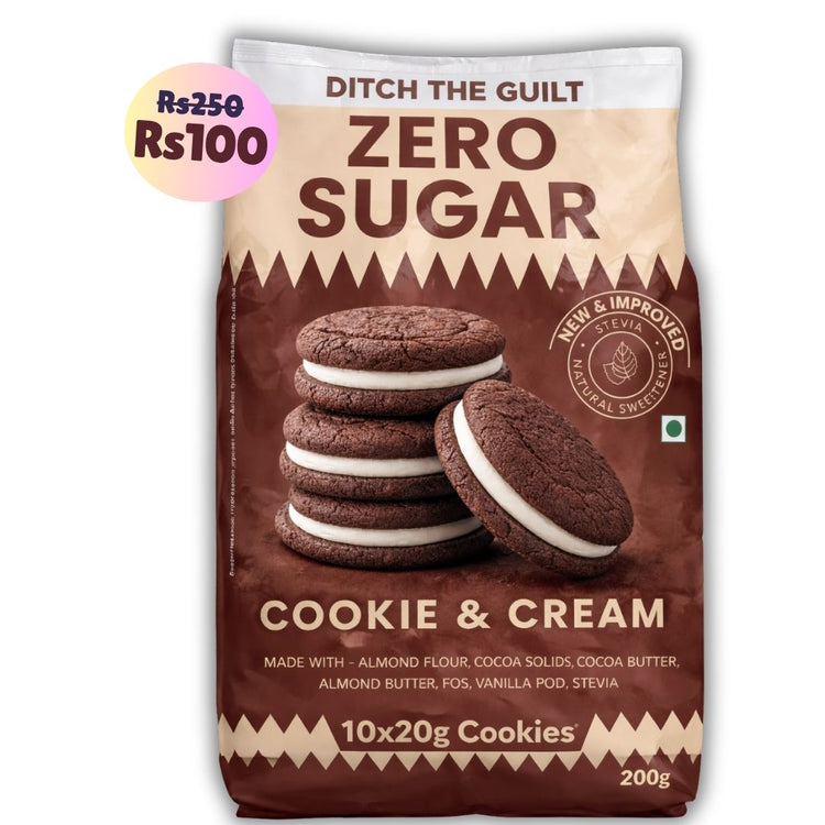 Cookie And Cream • Sugar-Free Almond Flour Cookies • 200g (10x20g Cookies)