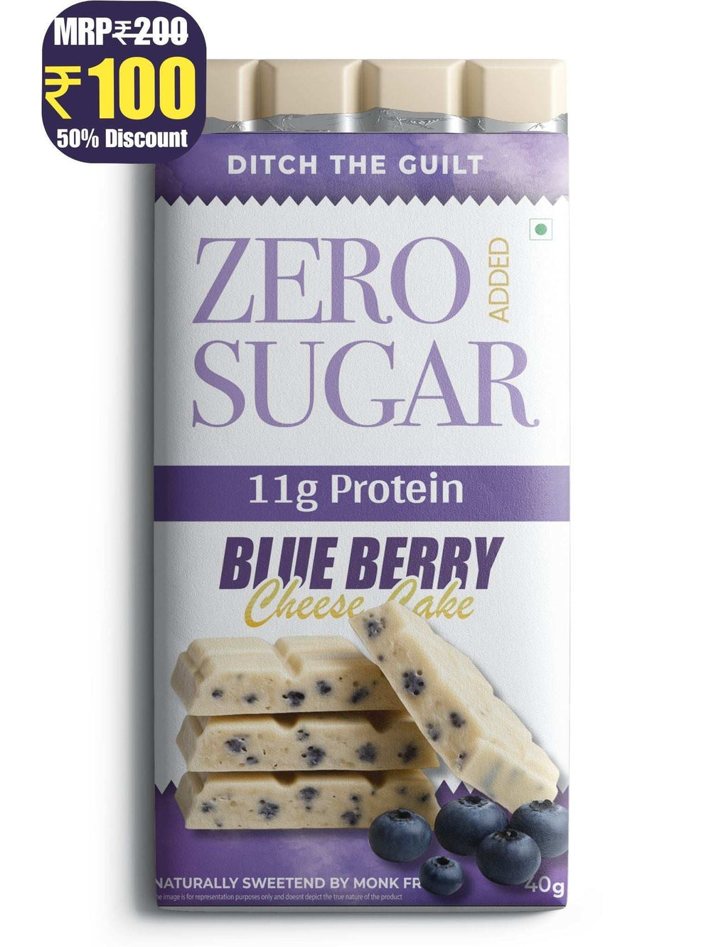 Blueberry Cheese Cake | Zero Sugar  | White Chocolate | High Protein - 40g