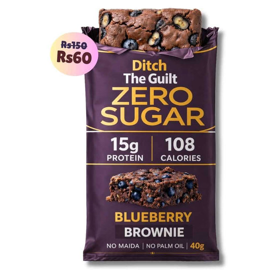 Blueberry Protein Brownie • 15g Protein • Sugar Free High Protein Brownies • 40g