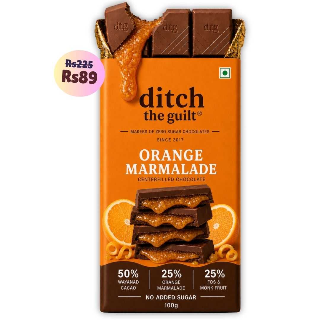 Orange Marmalade (Sugar Free) • Sugar Free Center-Filled Chocolate Bar • 100g