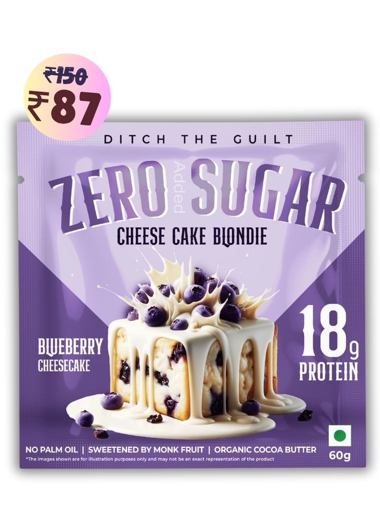 Blueberry Cheese Cake Protein Brownie • 18g Protein • Sugar Free & High Protein • Low Net Carbs - 60g