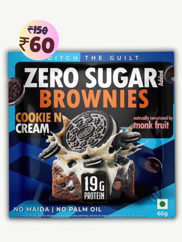 Cookie and Cream Protein Brownie • 19g Protein • Sugar Free & High Protein • Low Net Carbs - 60g