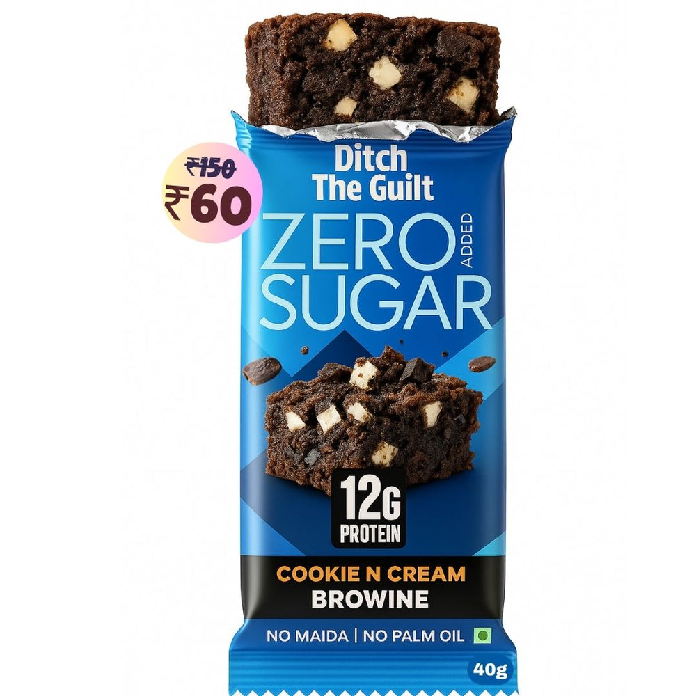 Cookie and Cream Protein Brownie • 12g Protein • Sugar Free & High Protein - 40g