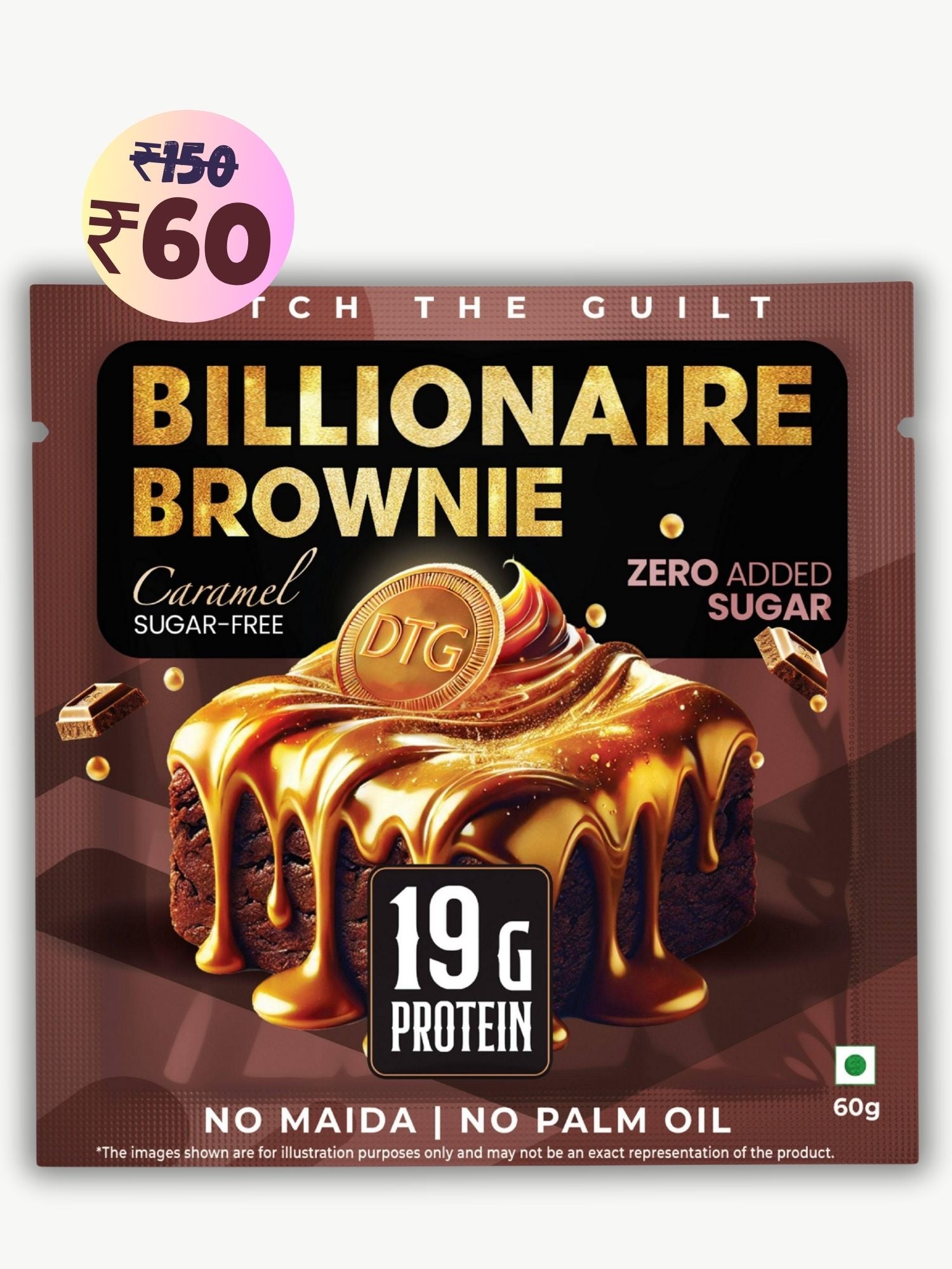Billionaire Protein Brownie • 19g Protein • Sugar Free & High Protein • Low Net Carbs - 60g