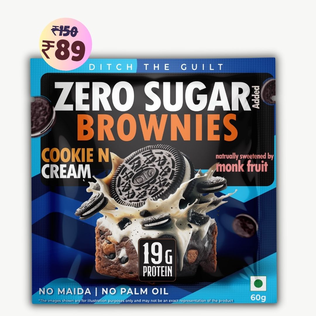 Cookie and Cream Protein Brownie • 19g Protein • Sugar Free & High Protein • Low Net Carbs - 60g