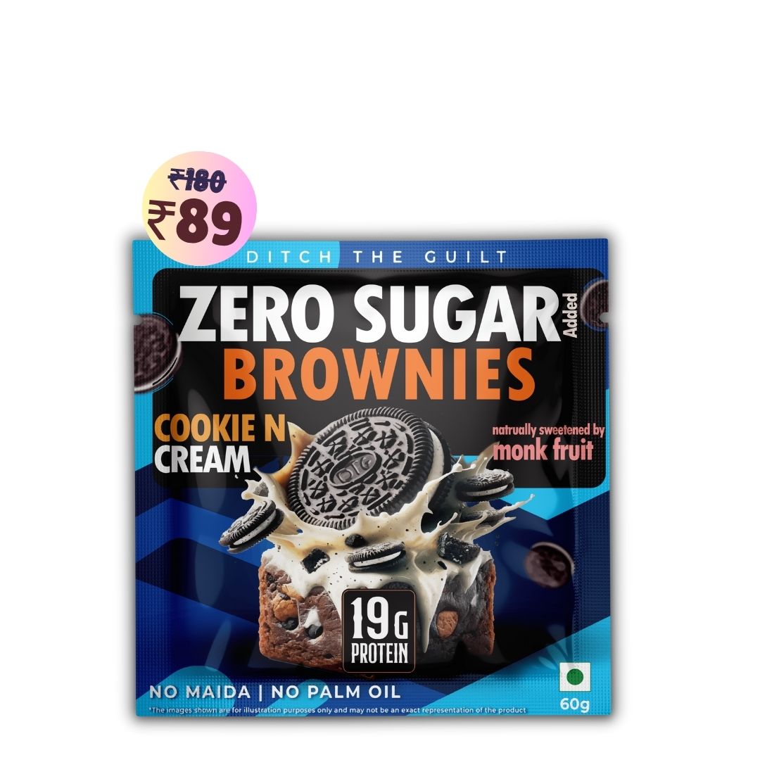 Cookie and Cream Protein Brownie • 19g Protein • Sugar Free & High Protein • Low Net Carbs - 60g