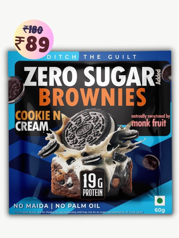 Cookie and Cream Protein Brownie • 19g Protein • Sugar Free & High Protein • Low Net Carbs - 60g