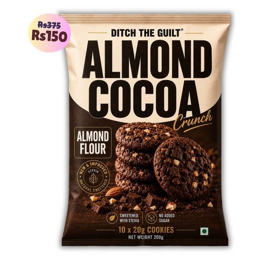 Almond Cocoa Crunch Cookies (10x20g Cookies) • Sugar-Free Almond Flour Cookies • 200g (10x20g Cookies)