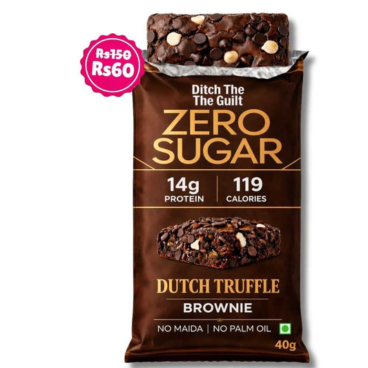 Dutch Truffle • 14g Protein • Sugar Free High Protein Brownies • 40g