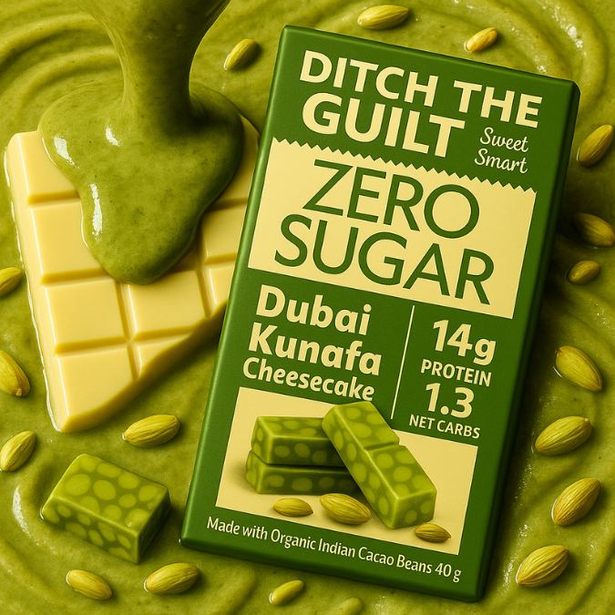 Dubai Kunafa Cheese Cake - 14g Protein - 1g Natural Sugar - 1.3g Carbs - 40g