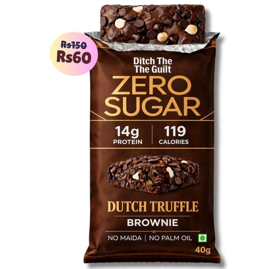 Dutch Truffle • 14g Protein • Sugar Free High Protein Brownies • 40g