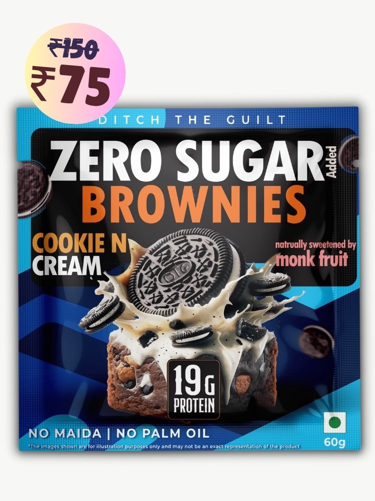 Cookie and Cream Protein Brownie • 19g Protein • Sugar Free & High Protein • Low Net Carbs - 60g