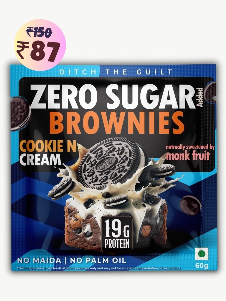 Cookie and Cream Protein Brownie • 19g Protein • Sugar Free & High Protein • Low Net Carbs - 60g