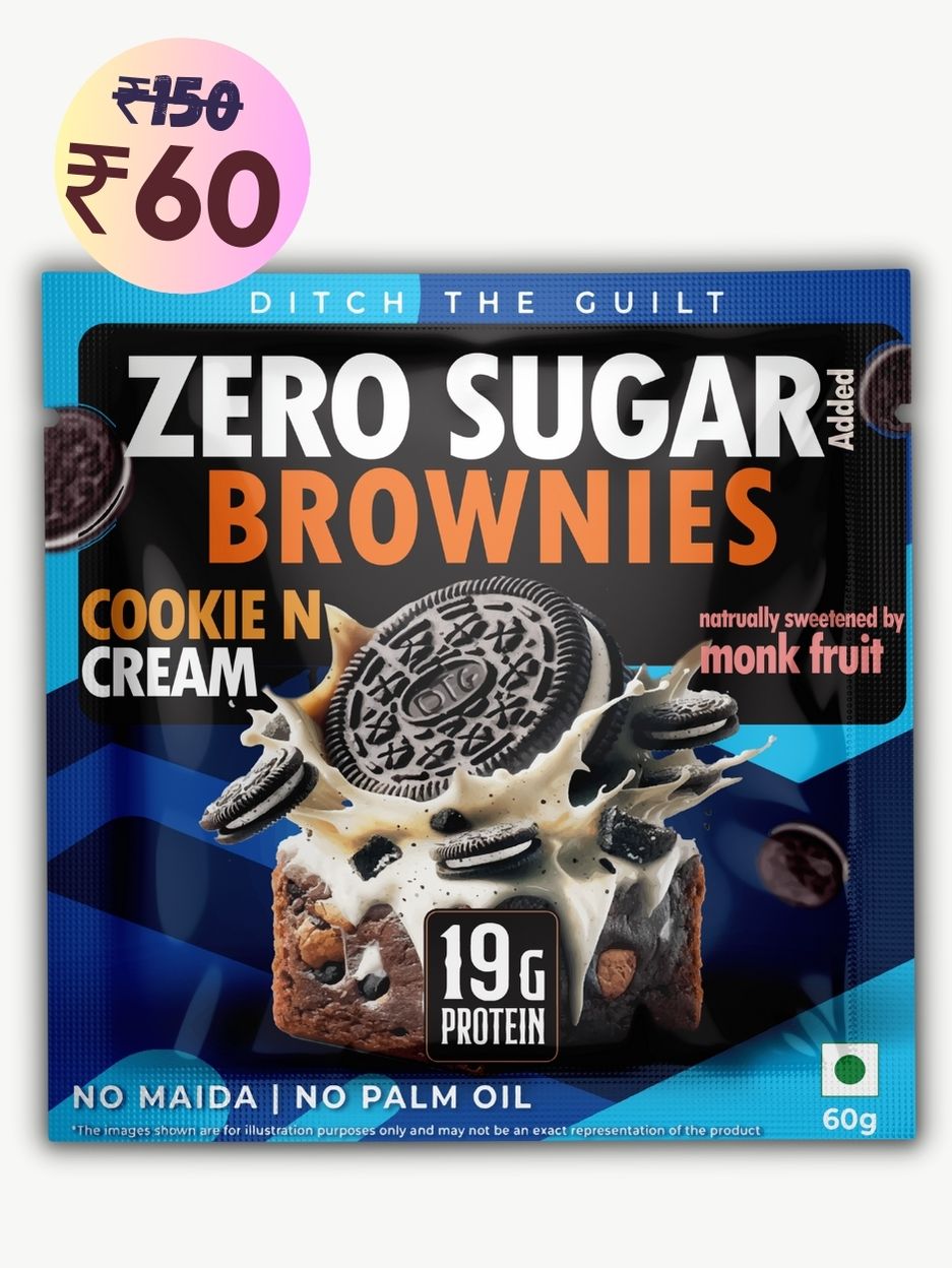 Cookie and Cream Protein Brownie • 19g Protein • Sugar Free & High Protein • Low Net Carbs - 60g