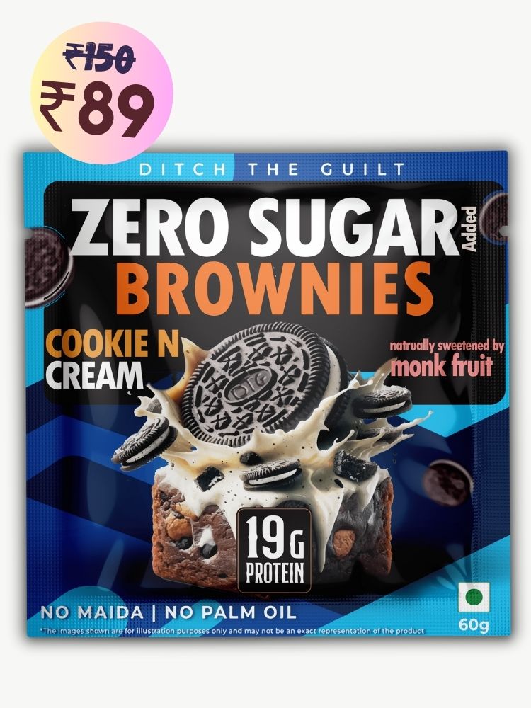 Cookie and Cream Protein Brownie • 19g Protein • Sugar Free & High Protein • Low Net Carbs - 60g