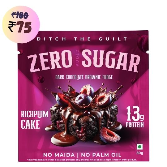 Rich Plum Cake Protein Brownie • 13g Protein • Sugar Free & High Protein • Low Net Carbs - 60g