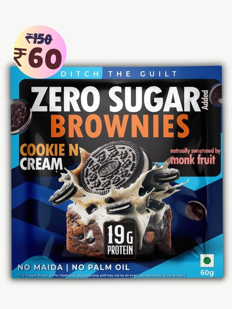 Cookie and Cream Protein Brownie • 19g Protein • Sugar Free & High Protein • Low Net Carbs - 60g