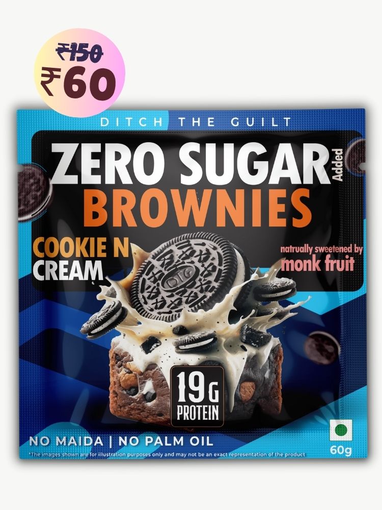 Cookie and Cream Protein Brownie • 19g Protein • Sugar Free & High Protein • Low Net Carbs - 60g