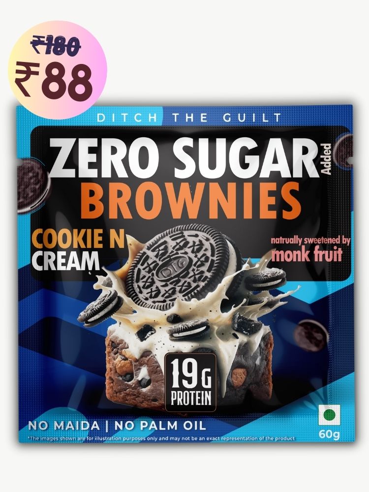 Cookie and Cream Protein Brownie • 19g Protein • Sugar Free & High Protein • Low Net Carbs - 60g