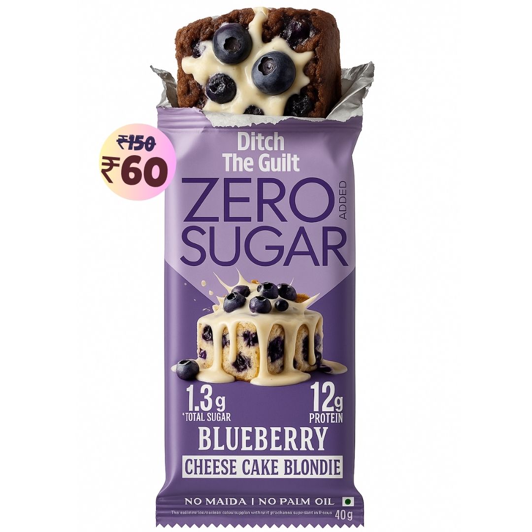 Blueberry Cheese Cake Protein Brownie • 12g Protein • Sugar Free & High Protein • 40g