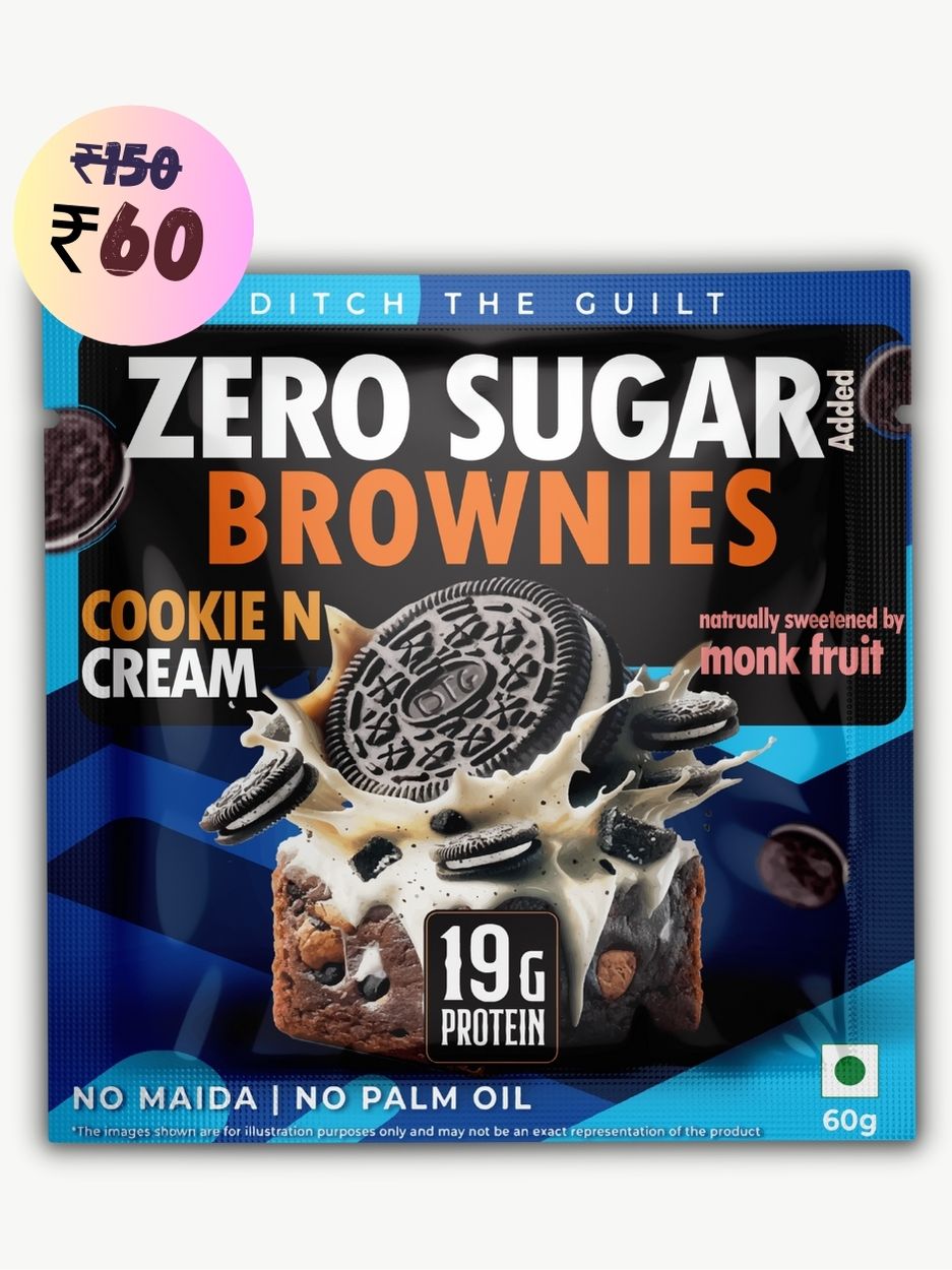 Cookie and Cream Protein Brownie • 19g Protein • Sugar Free & High Protein • Low Net Carbs - 60g