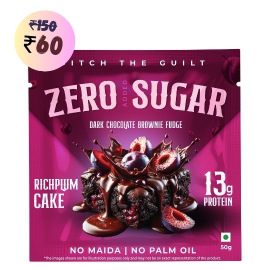 Rich Plum Cake Protein Brownie • 13g Protein • Sugar Free & High Protein • Low Net Carbs - 60g