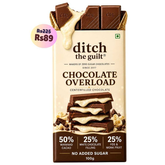 Chocolate Overload • Sugar Free Center-Filled Chocolate Bar • 100g